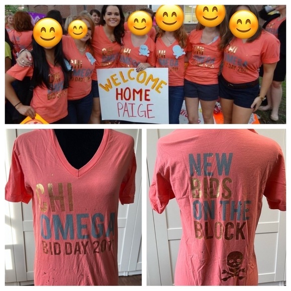 EUC Women’s Chi Omega XO Sorority Bid Day T-Shirt American Apparel Size Small - Picture 1 of 7